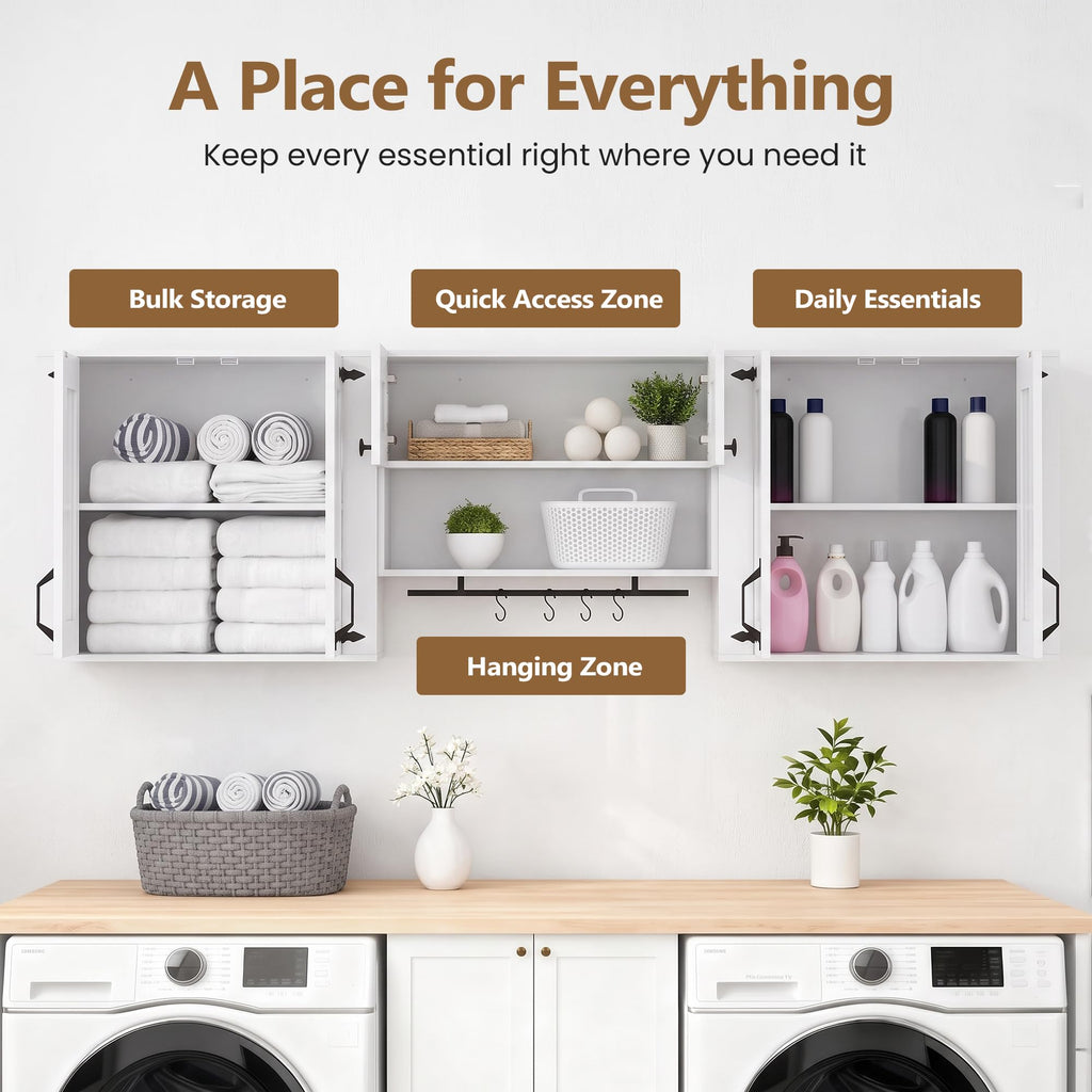Wall Mounted Laundry Room Cabinet Set B43010