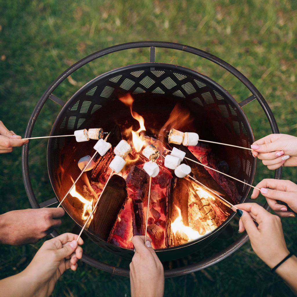 36in Wood Burning Fire Pit with Spark Screen A353