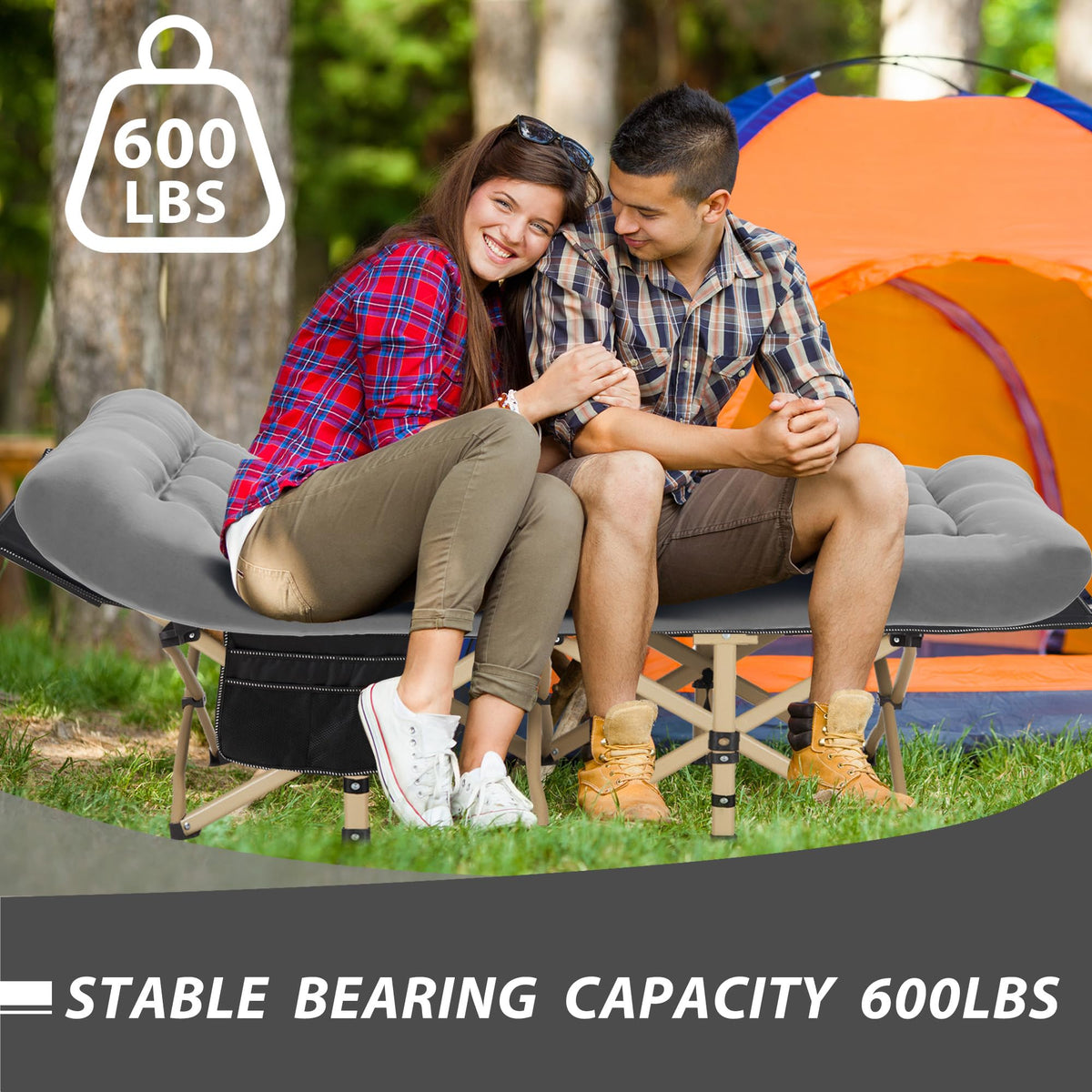 Folding Camping Cot with Mattress Q758