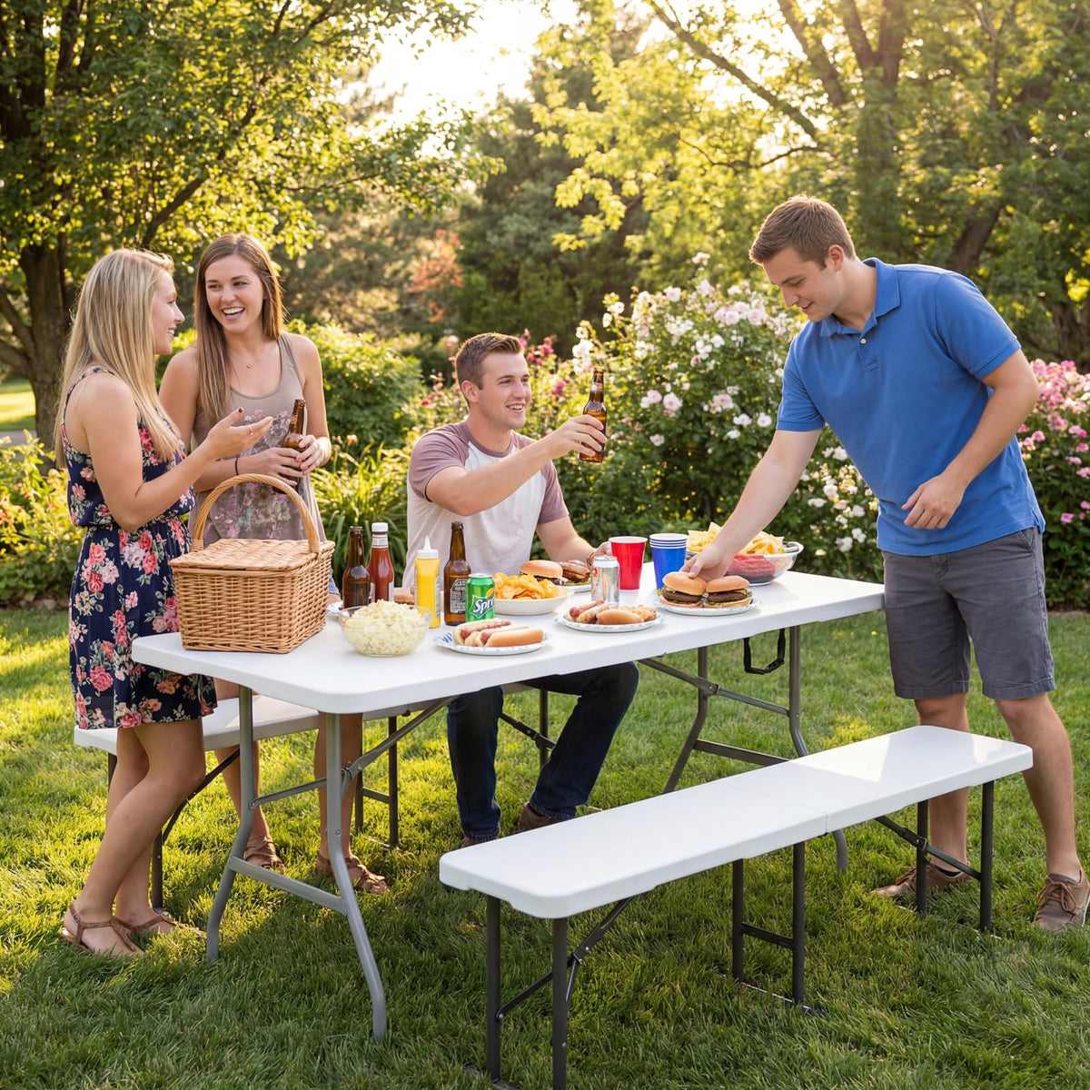 White 6ft Heavy Duty Folding Table A996