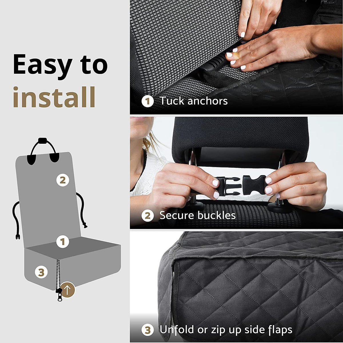 Waterproof 2-in-1 Pet Booster Seat Dog Car Seat Protector W307377