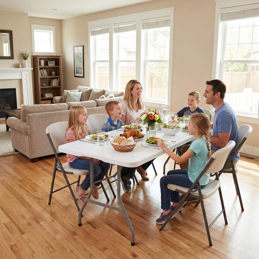 White 6ft Heavy Duty Folding Table A996