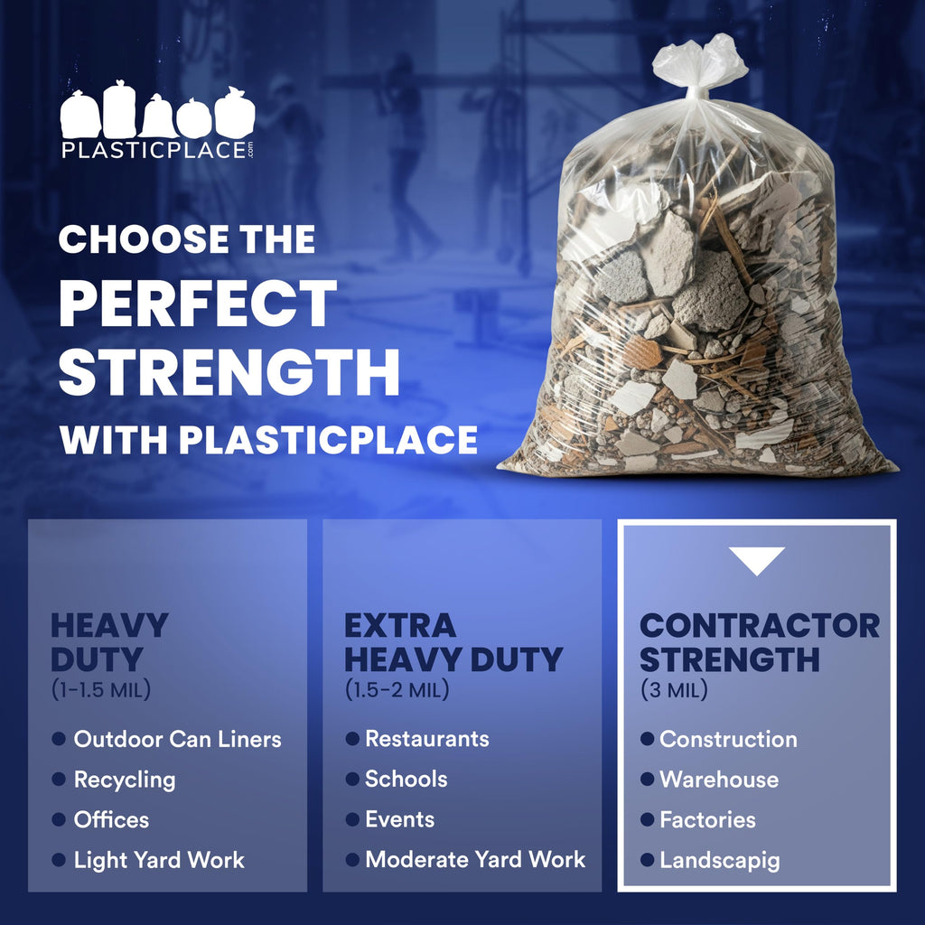 42 Gallon Clear Heavy Duty Trash Bags 4.0 Mil 50 Case S2787