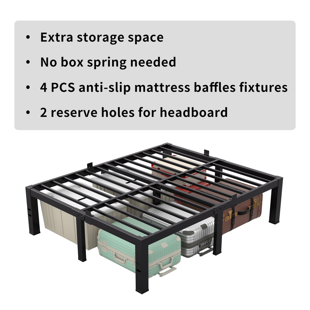18 Inch King Size Black Metal Bed Frame Z4511