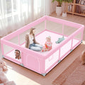 Pink Baby Playpen 74x50 Inches with Mesh Q187