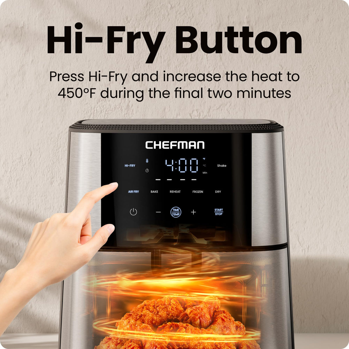 6 Qt 5-in-1 Nonstick Stainless Steel Air Fryer Y665841