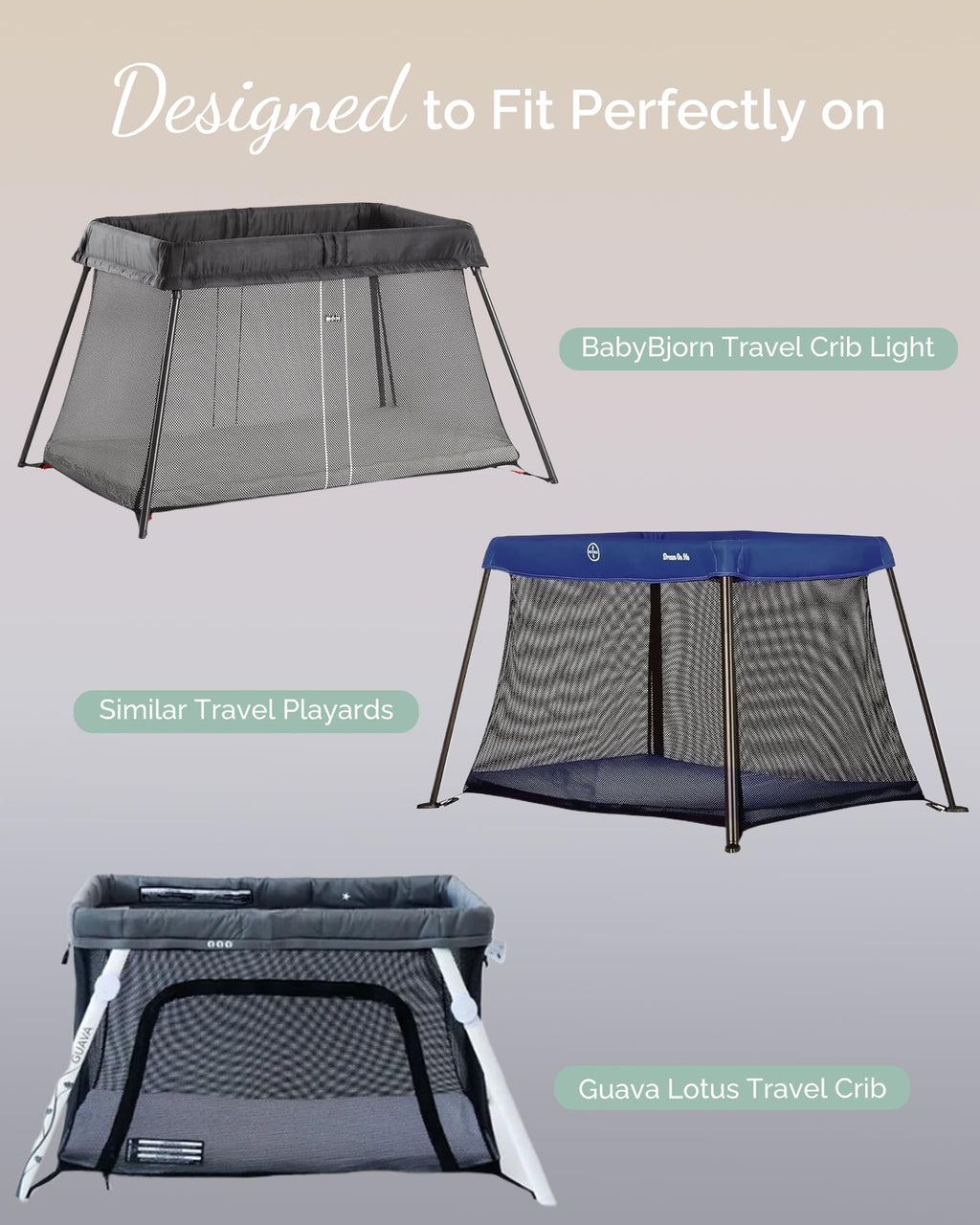 Grey Navy 3 Pack Jersey Pack and Play Sheets P275