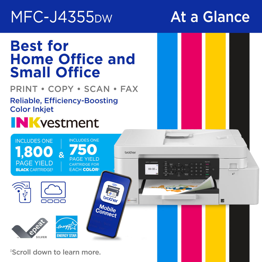 Wireless Color Inkjet All-in-One Printer with Color Display and Manual Feed Slot V552752