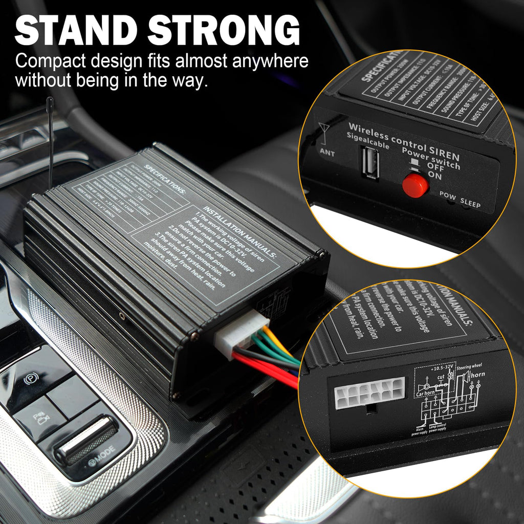 200W Multi-Tone Emergency Car Siren Speaker PA System Kit Z250