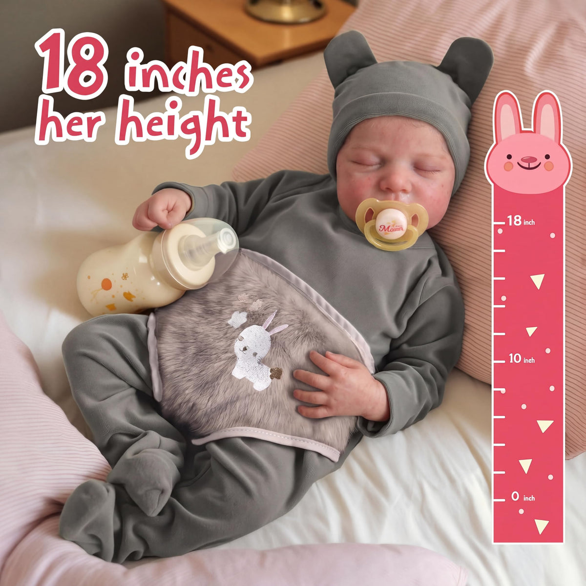 20 Inch Realistic Newborn Baby Doll with Poseable Body M4691