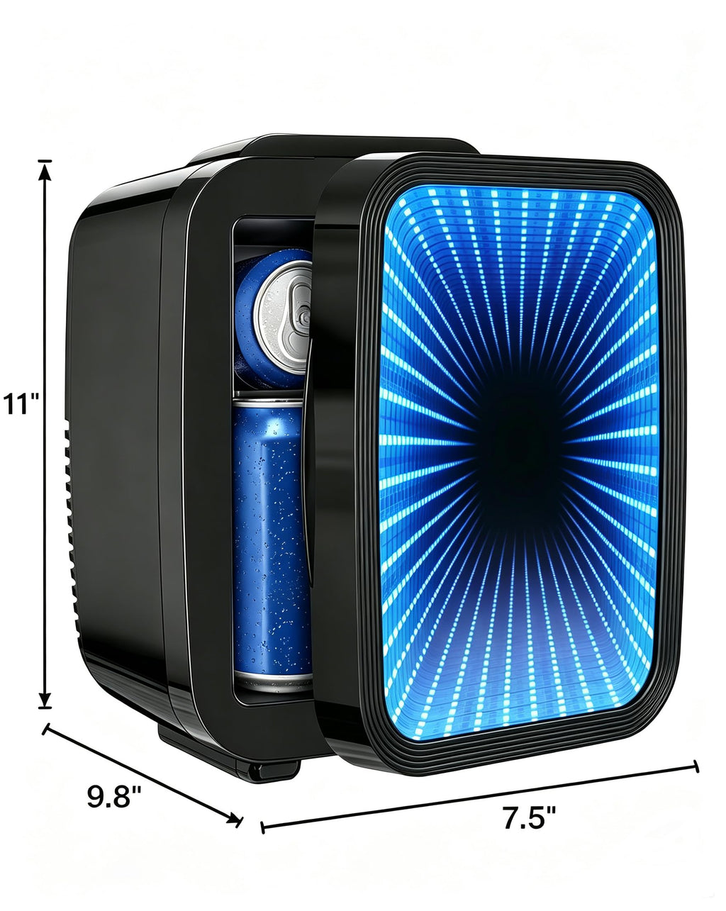4L/6 Can Compact Fridge with LED Mirror Light C32891