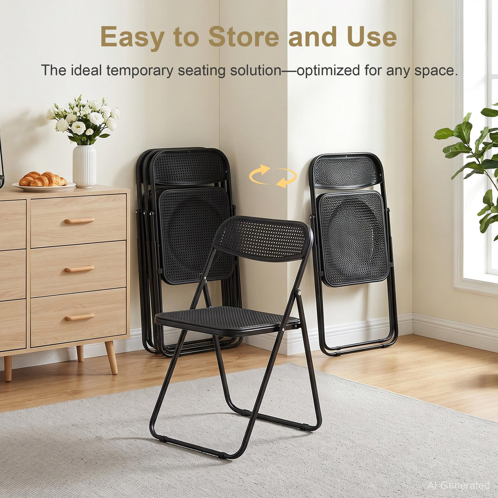 Black Plastic Folding Chairs 10 Pack N1437