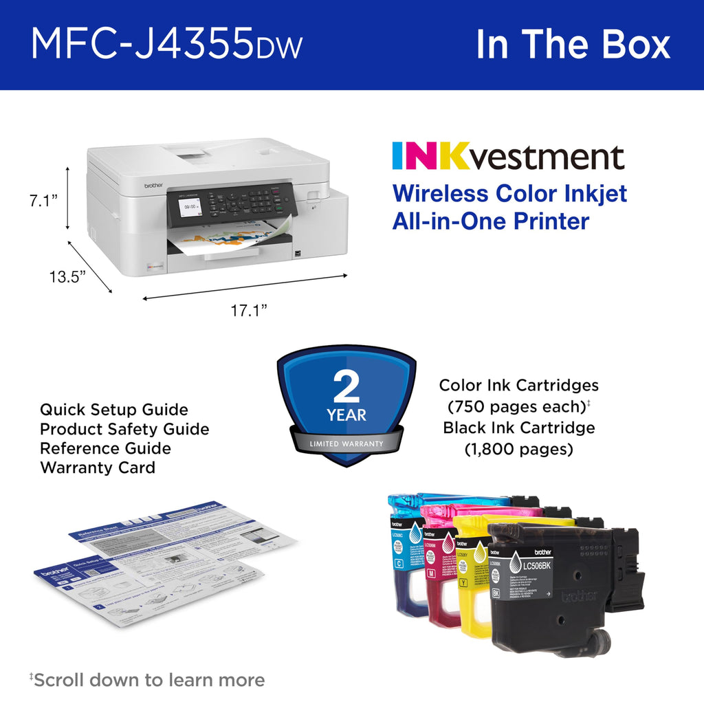 Wireless Color Inkjet All-in-One Printer with Color Display and Manual Feed Slot V552752