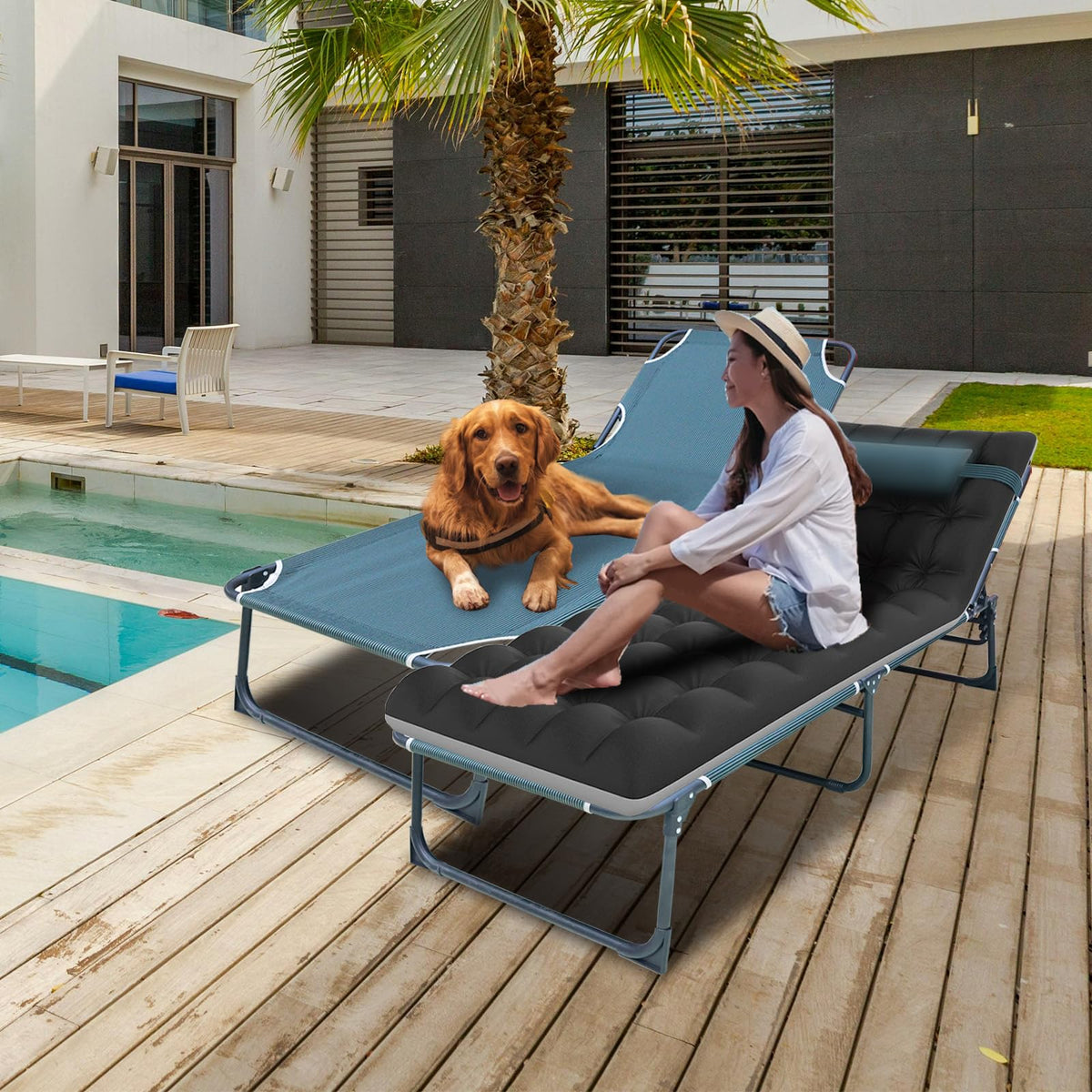 Folding Camping Cot with Mattress W996
