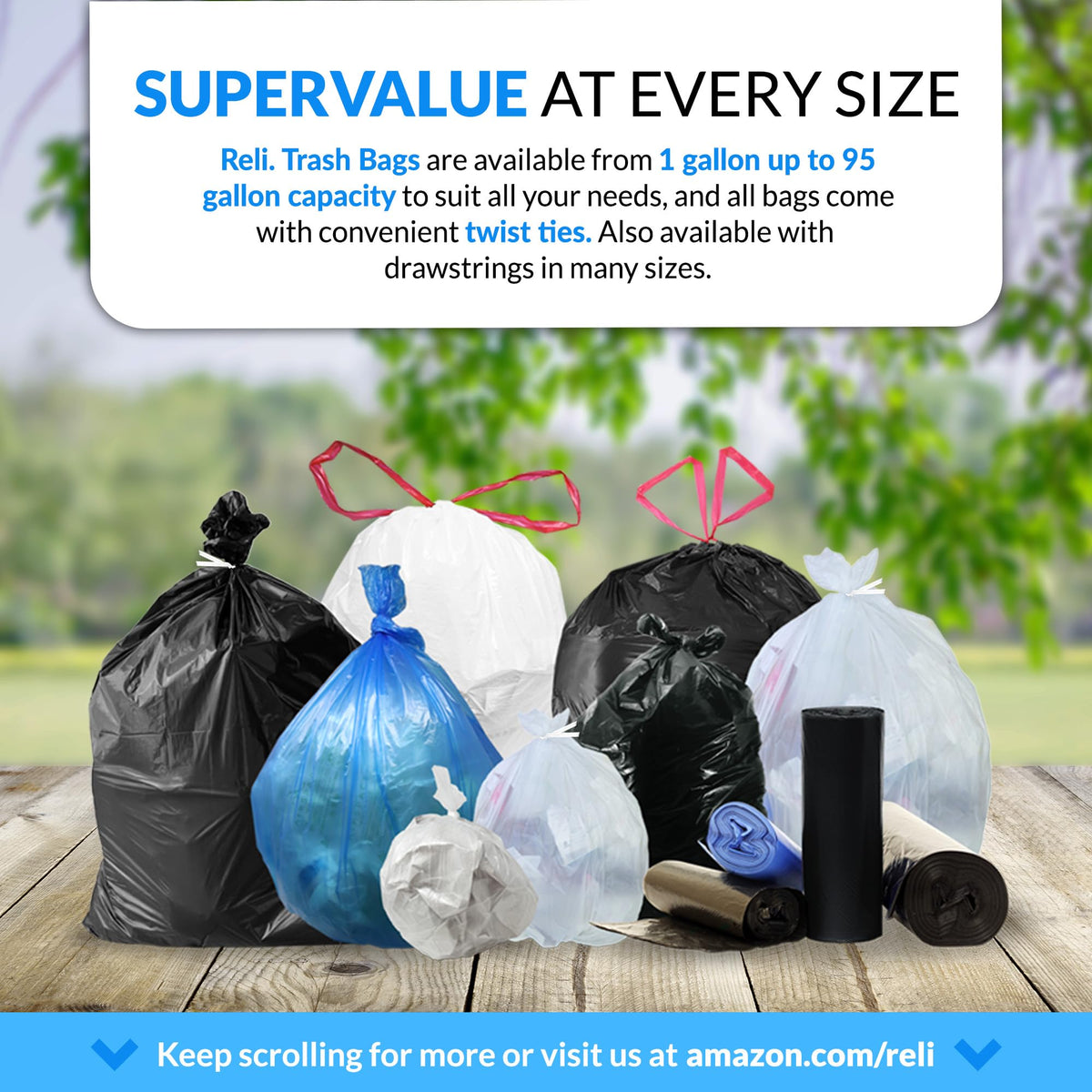 40-45 Gallon Heavy Duty Trash Bags W557