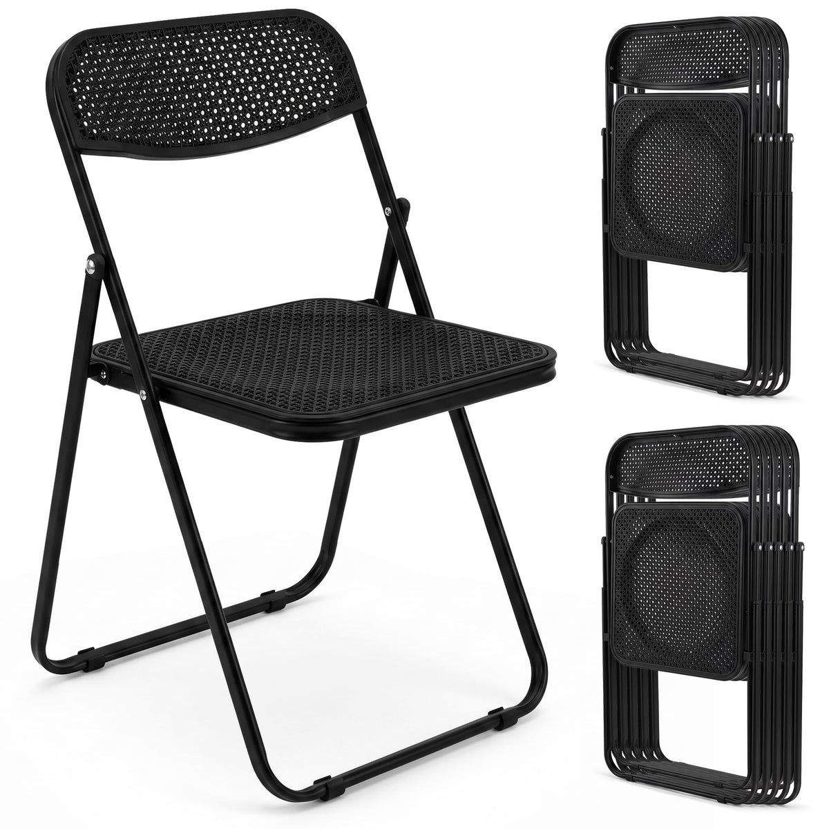 Black Plastic Folding Chairs 10 Pack N1437