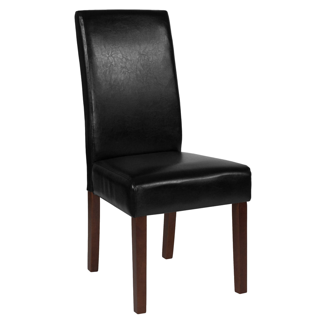 Black Faux Leather Parsons Chair K493149