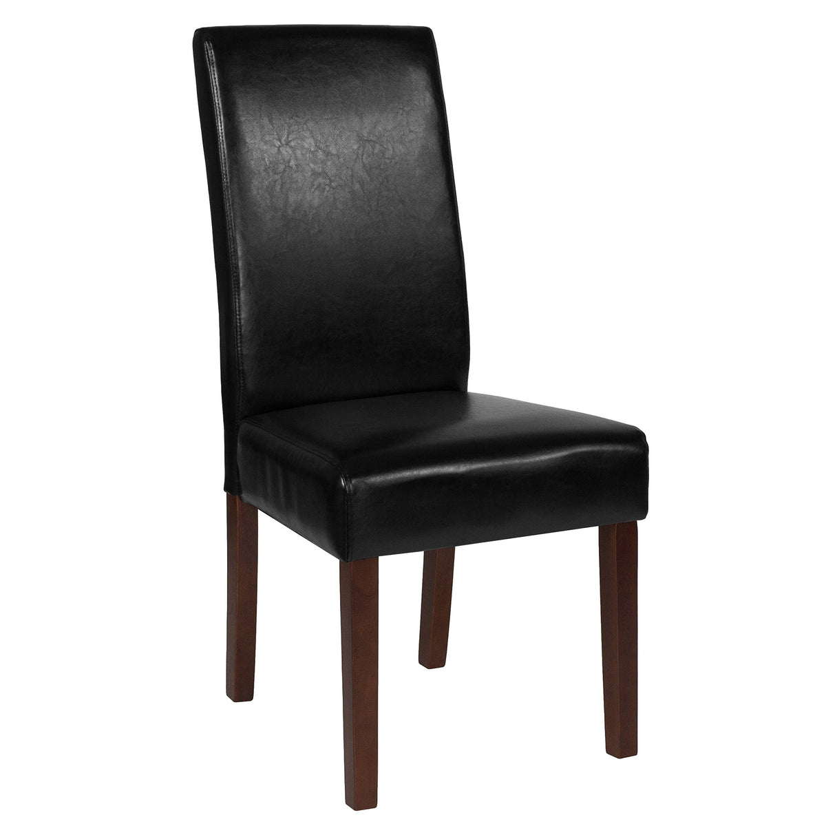 Black Faux Leather Parsons Chair K493149