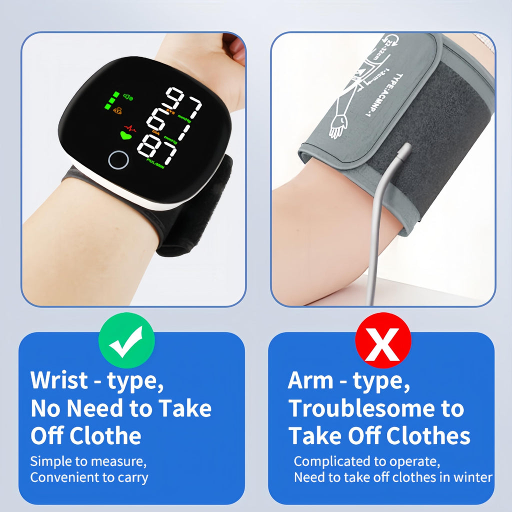 Wrist Blood Pressure Monitor with LCD Display and Voice Guide Y817