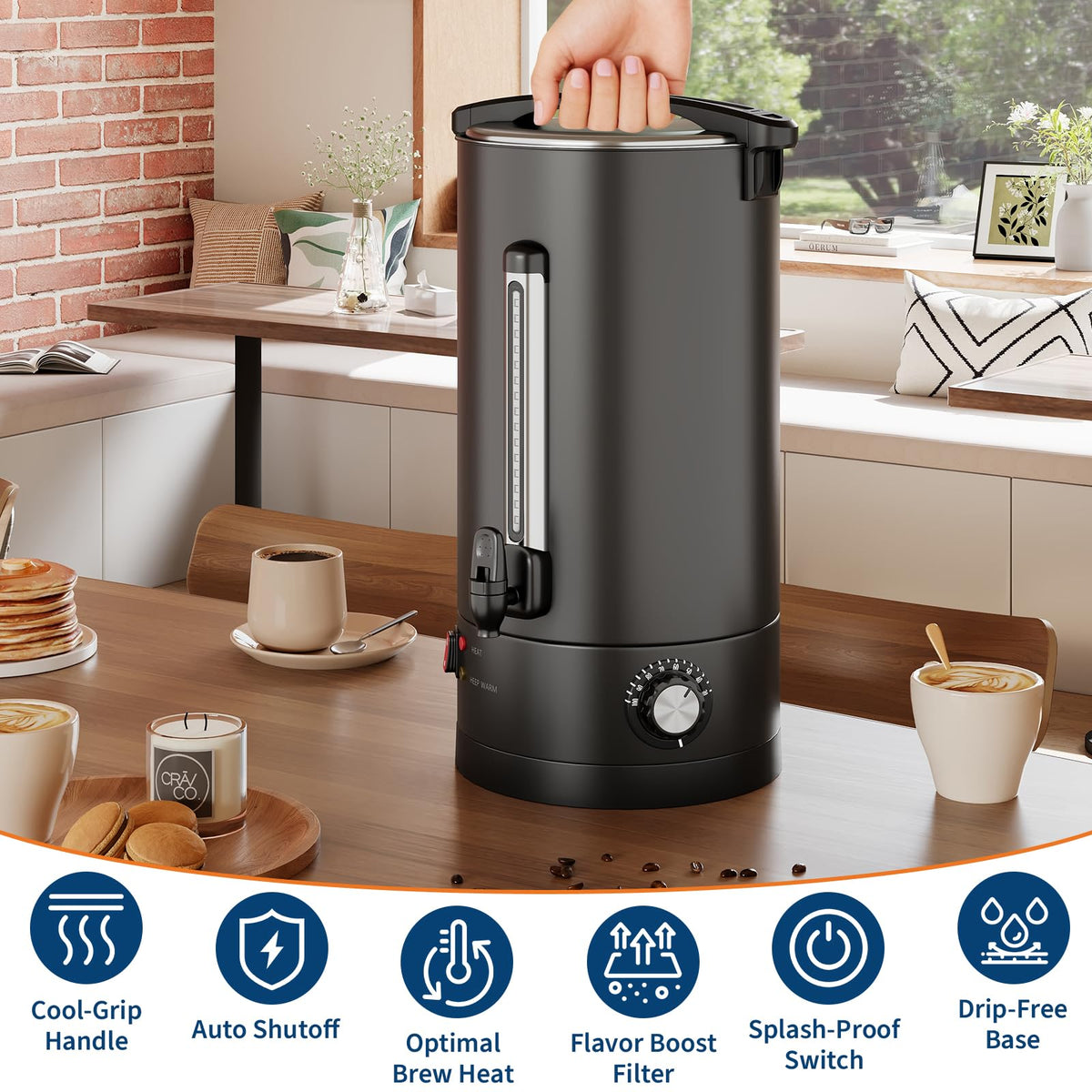 12 L Double Wall Stainless Steel Coffee Urn F123