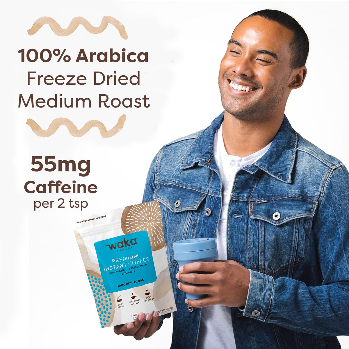 Instant Coffee, Colombian Medium Roast, 80 Cups, 8 oz Bag W133135
