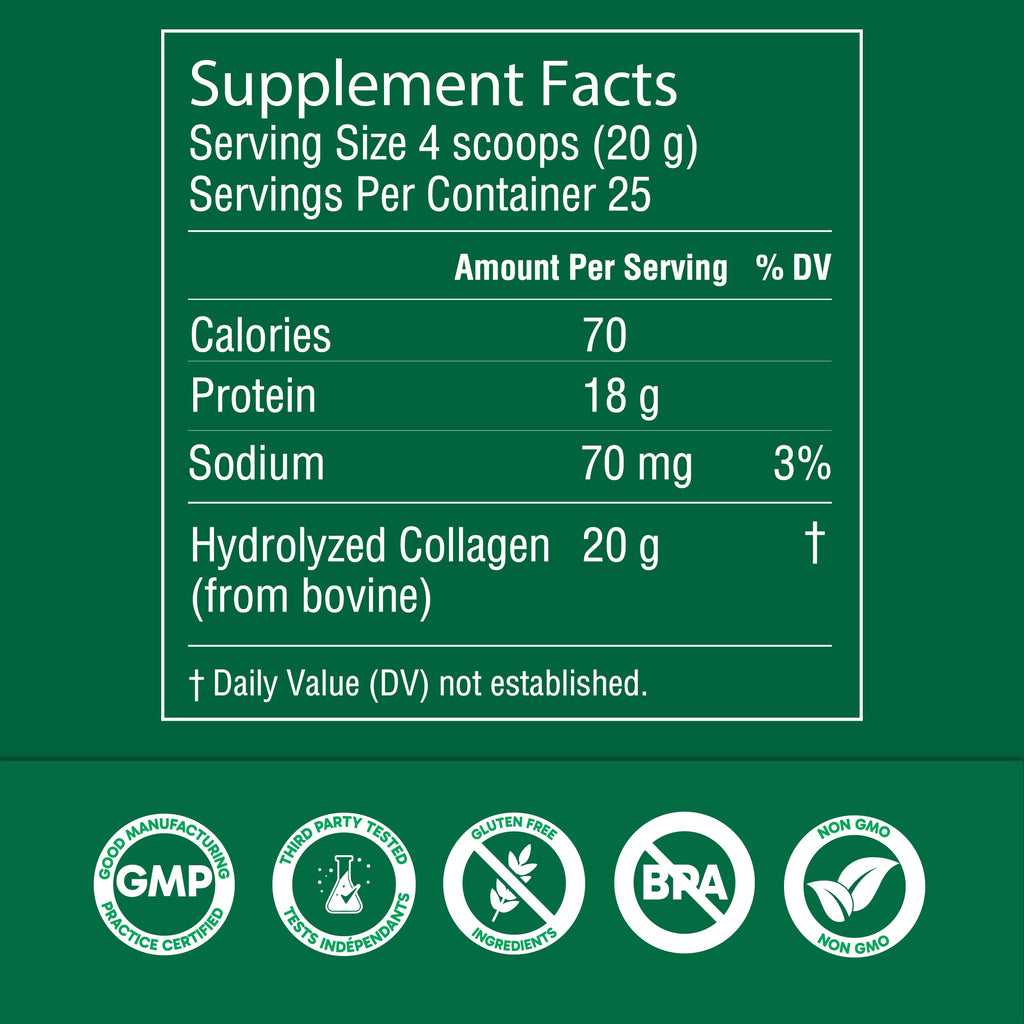 Hydrolyzed Collagen Peptides Powder 1.1 Pounds T5355