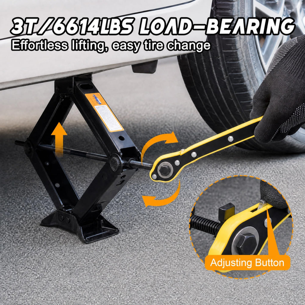3 Ton Scissor Car Jack Kit with Wrench B8694