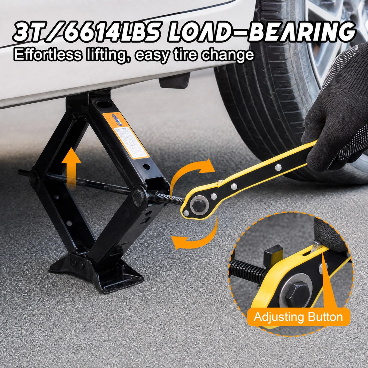 3 Ton Scissor Car Jack Kit with Wrench B8694