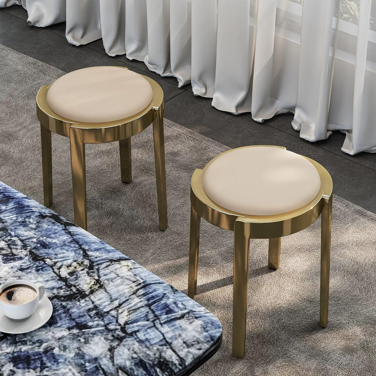 Round Stackable Stainless Steel Stools M649