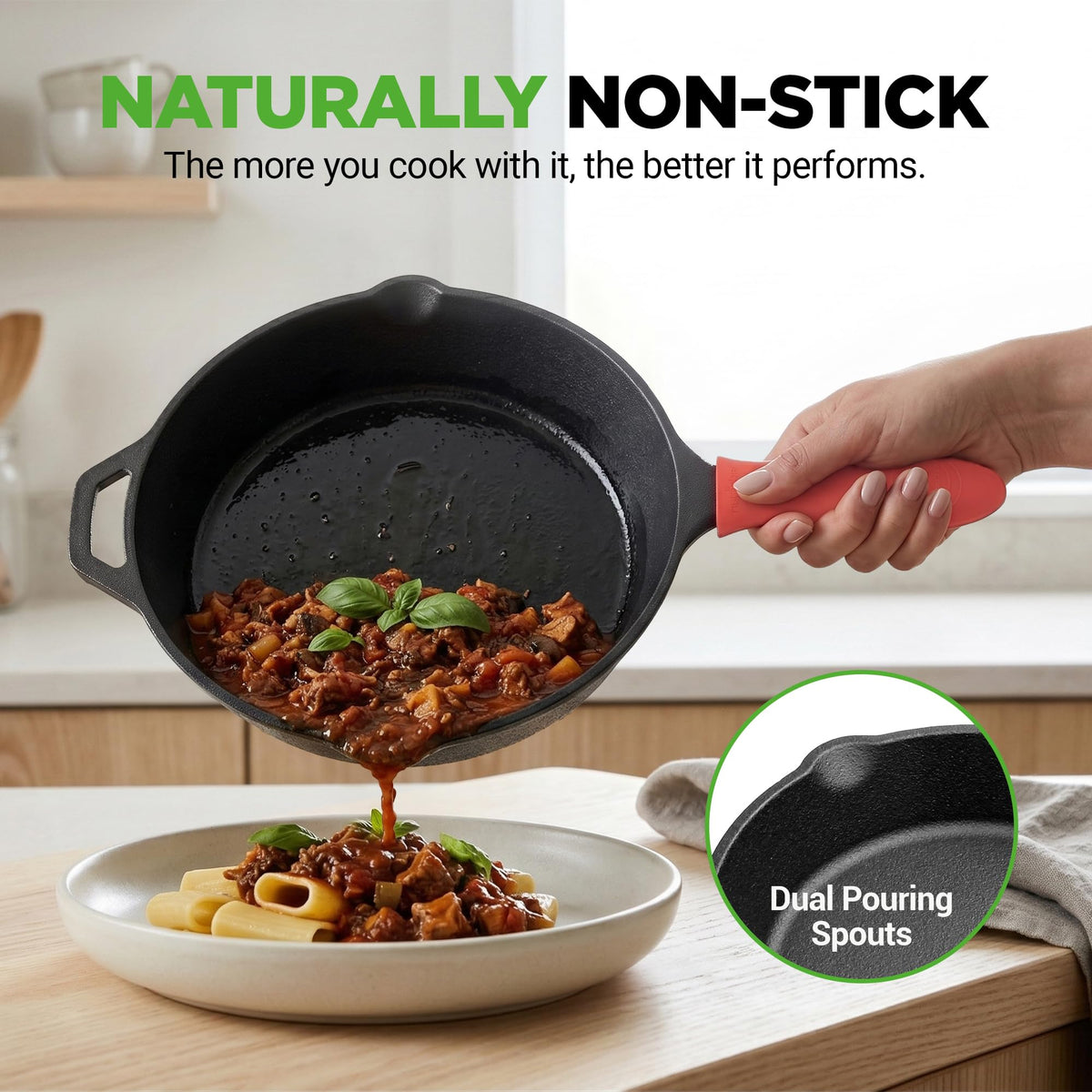 10 Inch Pre-Seasoned Cast Iron Skillet with Lid A9582