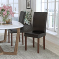 Black Faux Leather Parsons Chair K493149