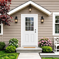 White 9-Lite Fiberglass Entry Door E5572