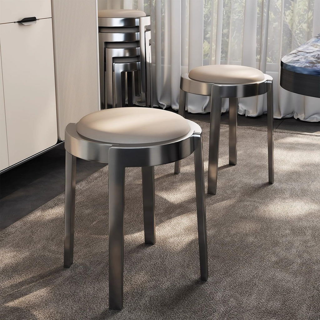 Round Stackable Stainless Steel Stools M649