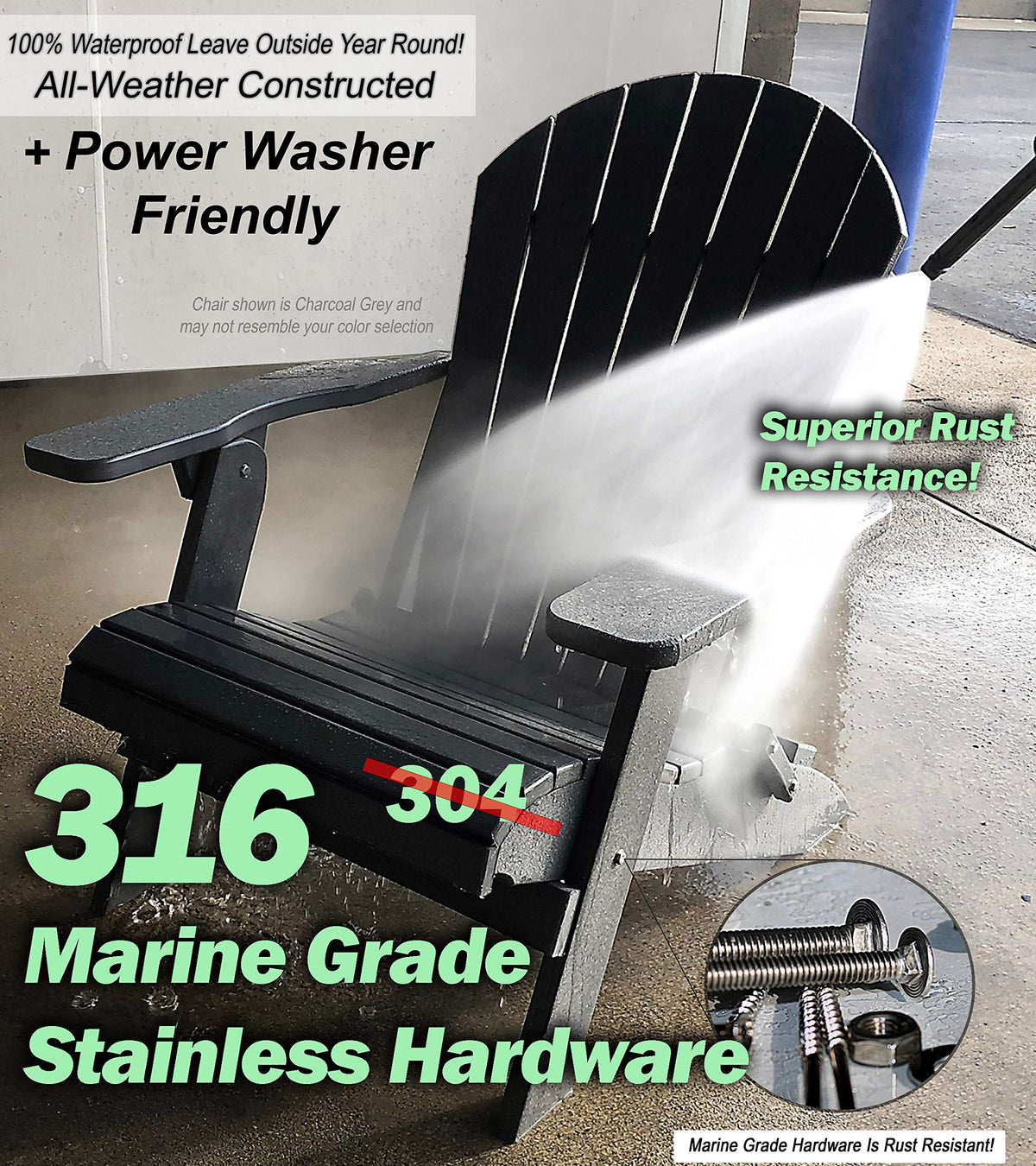 King Size Folding Adirondack Chair G1590