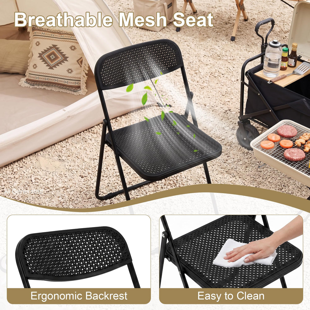 Black Plastic Folding Chairs 10 Pack N1437