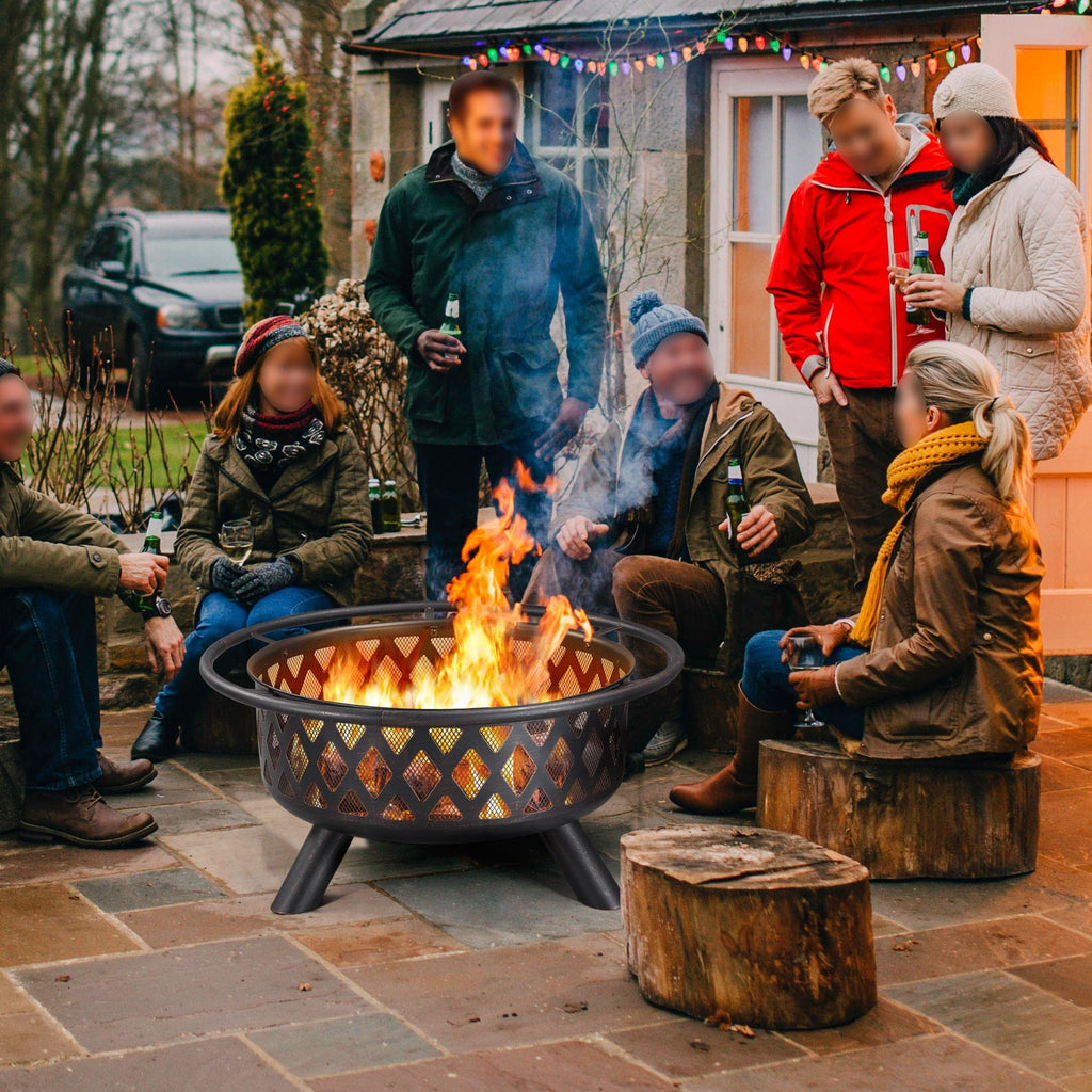 36in Wood Burning Fire Pit with Spark Screen A353